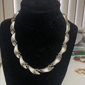 Trifari Silver Wave Necklace